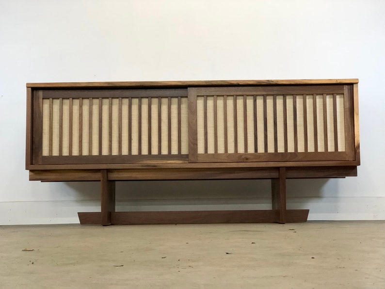 George Nakashima , Inspired Credenza , Mid Century Modern Sideboard , Danish Modern Buffet , Mid Century Modern Living Room Furniture image 7
