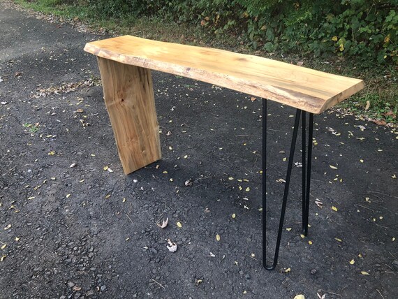 Live Edge Console Table Sofa Table Hairpin Legs Mid Etsy