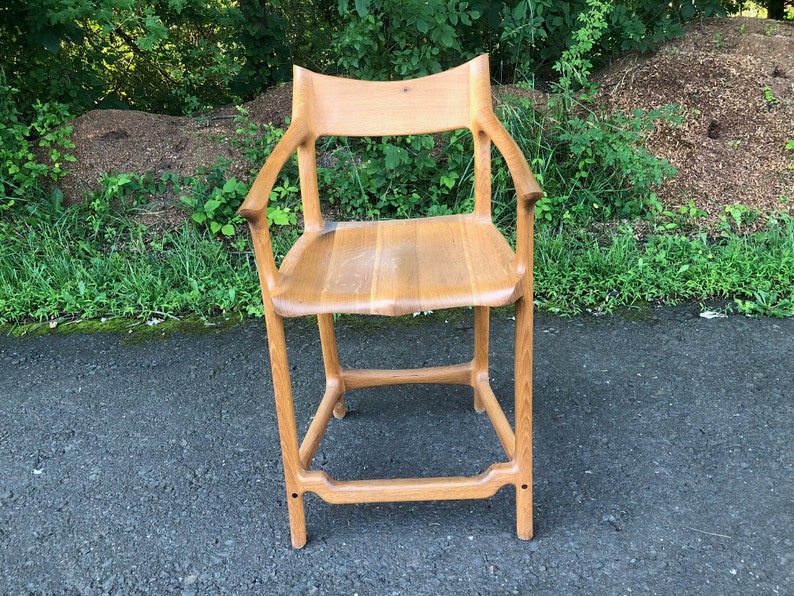 Mid Century Modern Bar Stool / Counter Stool / Hand Carved / Etsy