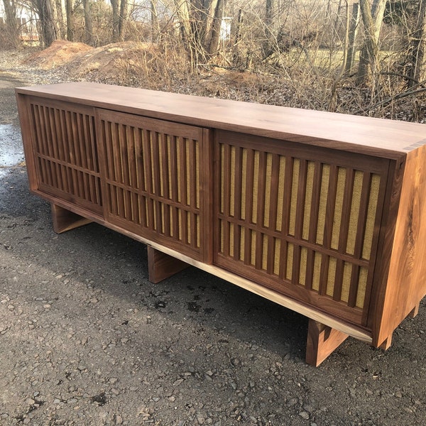 George Nakashima style Sideboard , Credenza , Room Divider , Buffet Cabinet , Scandinavian , Mid Century Modern , Danish Modern