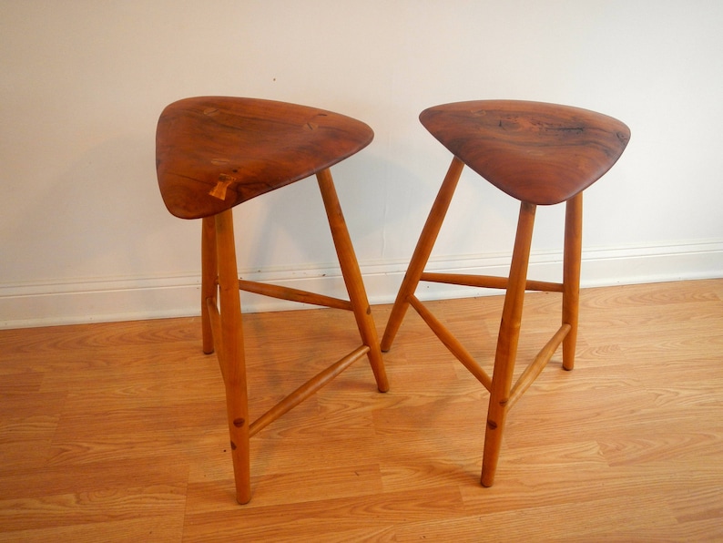 Mid Century Modern Wood Counter Stools Danish Image 0