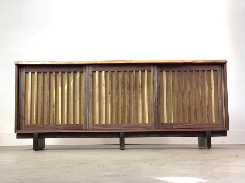 George Nakashima inspired Credenza , Console , Sideboard, Buffet , Mid Century Modern image 2