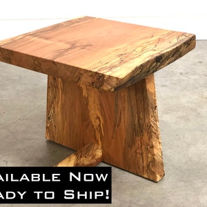Side Table for Living Room Modern , Accent Table Bedroom , End Table Modern , George Nakashima , Live Edge Furniture , Free Edge Table image 1