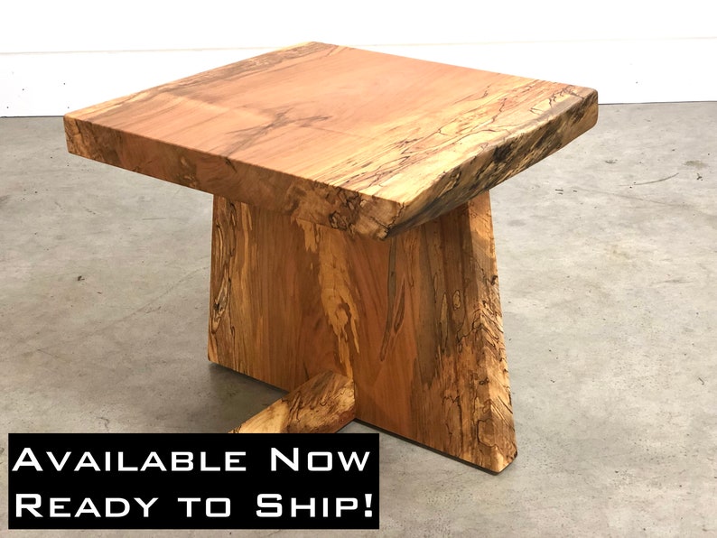 Side Table for Living Room Modern , Accent Table Bedroom , End Table Modern , George Nakashima , Live Edge Furniture , Free Edge Table image 1