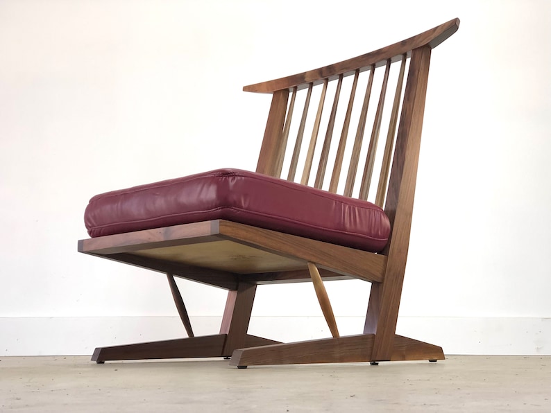 George Nakashima Inspired Conoid Lounge Chair , Mid Century Modern Accent Chair image 1