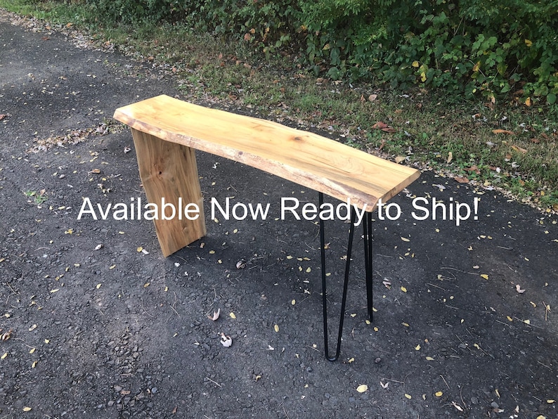 Live Edge Console Table / Sofa Table / Hairpin Legs / Mid Etsy