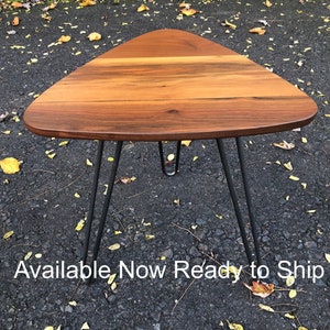 Mid Century Modern Side Table / Hairpin Legs / Walnut / Danish Modern