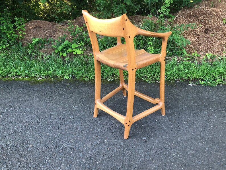 Mid Century Modern Bar Stool / Counter Stool / Hand Carved / Etsy