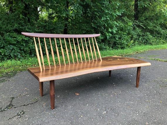 George Nakashima Style Conoid Bench Mid Century Modern Danish