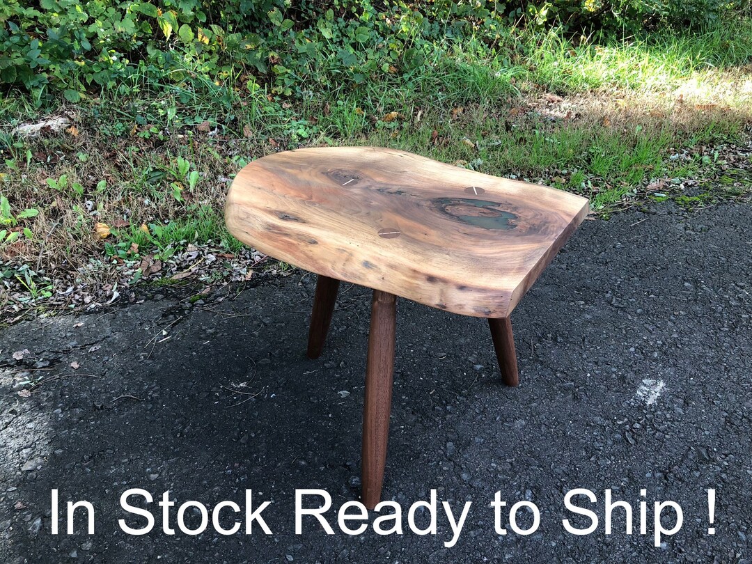 Mid Century Modern Side Table / Accent Table / Live Edge / Etsy