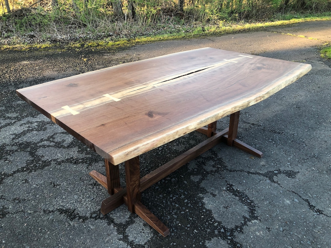 Live Edge Walnut Dining Table - George Nakashima Style Table