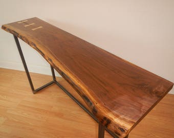 Black Walnut Table - Live Edge Console Table - Entryway Table - Midcentury Modern Decor - Accent Table - Long Sofa Table