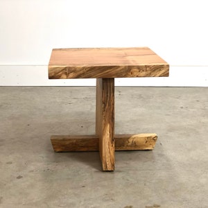 Side Table for Living Room Modern , Accent Table Bedroom , End Table Modern , George Nakashima , Live Edge Furniture , Free Edge Table image 3