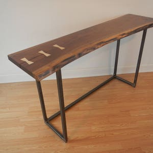 Black Walnut Table Live Edge Console Table Entryway Table Midcentury Modern Decor Accent Table Long Sofa Table image 5