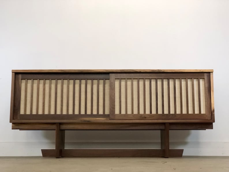 George Nakashima , Inspired Credenza , Mid Century Modern Sideboard , Danish Modern Buffet , Mid Century Modern Living Room Furniture image 6