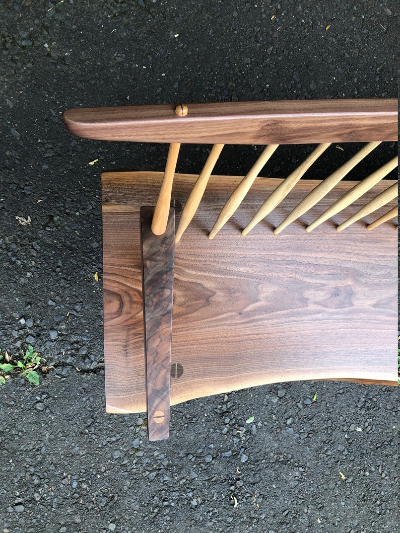 George Nakashima Style Conoid Bench / Mid Century Modern / Danish Modern / Live Edge Bench image 9