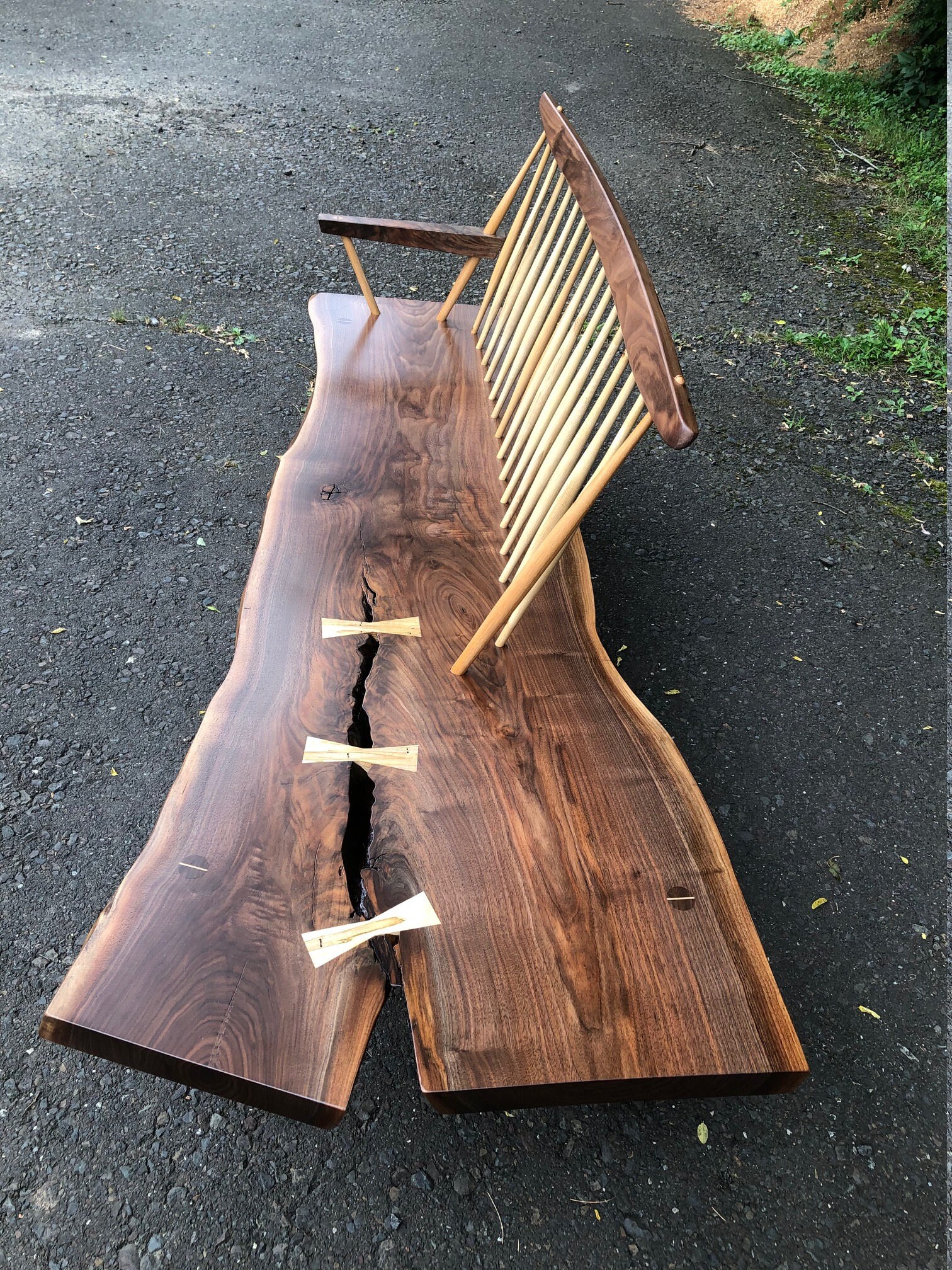 George Nakashima Style Conoid Bench / Mid Century Modern / Danish