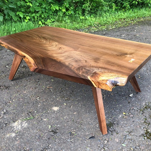 Mid Century Coffee Table Custom Live Edge Furniture Etsy