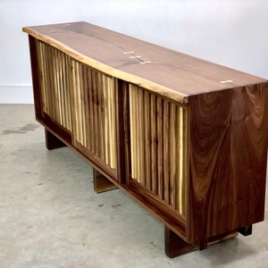 George Nakashima inspired Credenza , Console , Sideboard, Buffet , Mid Century Modern image 6