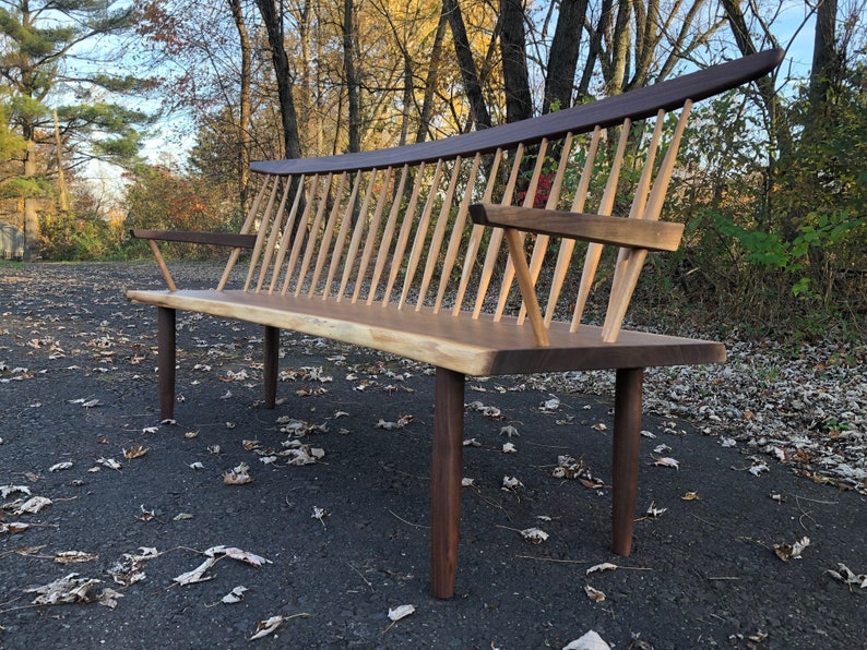 George Nakashima Style Conoid Bench image 1