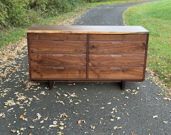 George Nakashima Inspired Dresser , Live Edge Dresser , Mid Century Modern Bedroom Furniture , Walnut Dresser