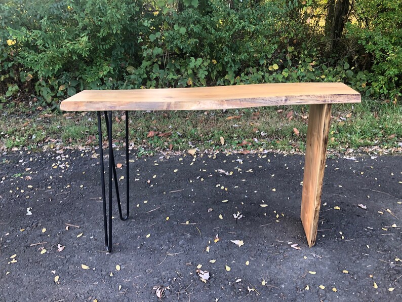 Live Edge Console Table / Sofa Table / Hairpin Legs / Mid Etsy