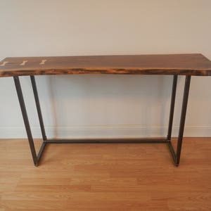 Black Walnut Table Live Edge Console Table Entryway Table Midcentury Modern Decor Accent Table Long Sofa Table image 2
