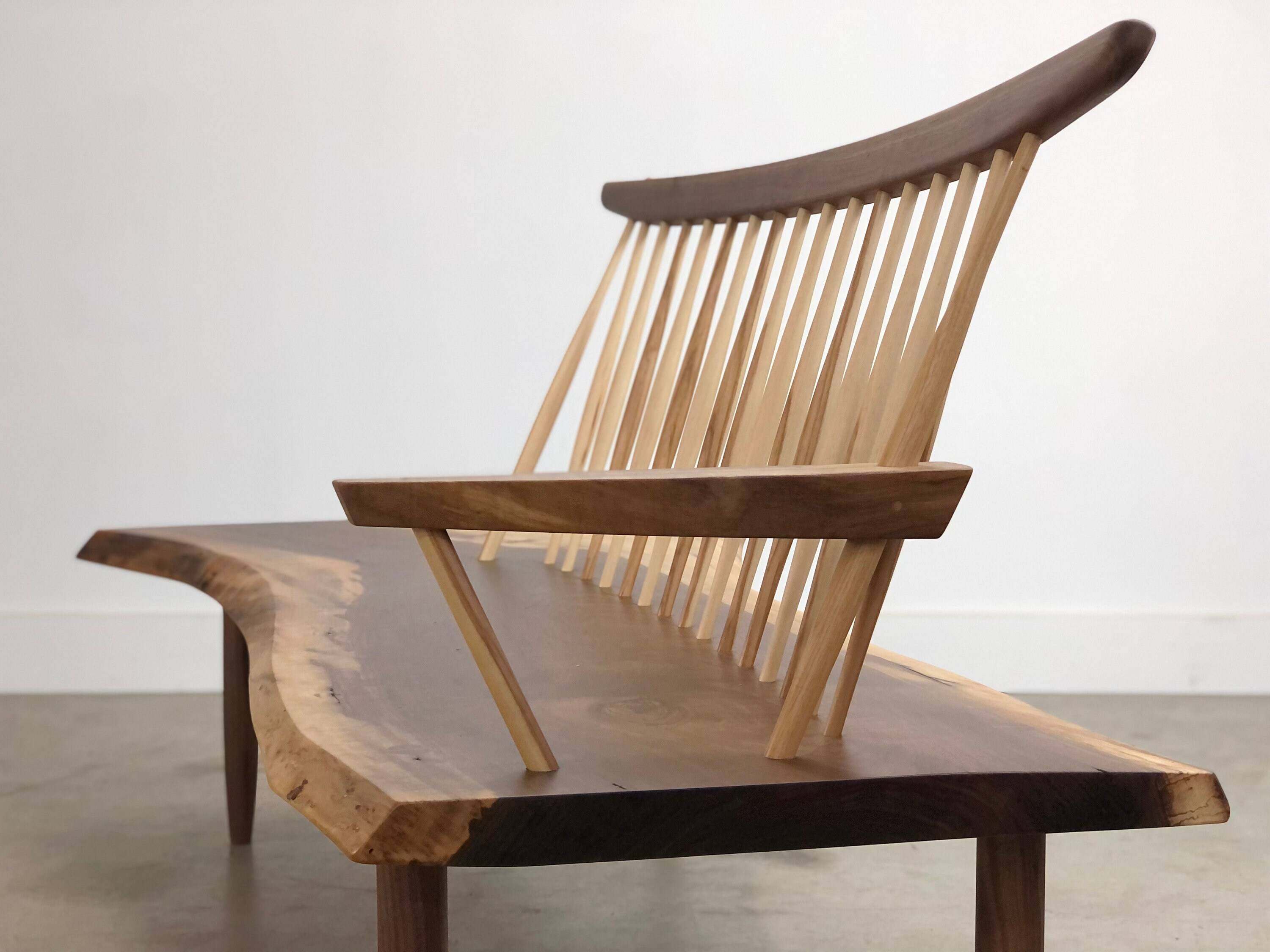 George Nakashima , Live Edge Bench , Mid Century Modern Bench