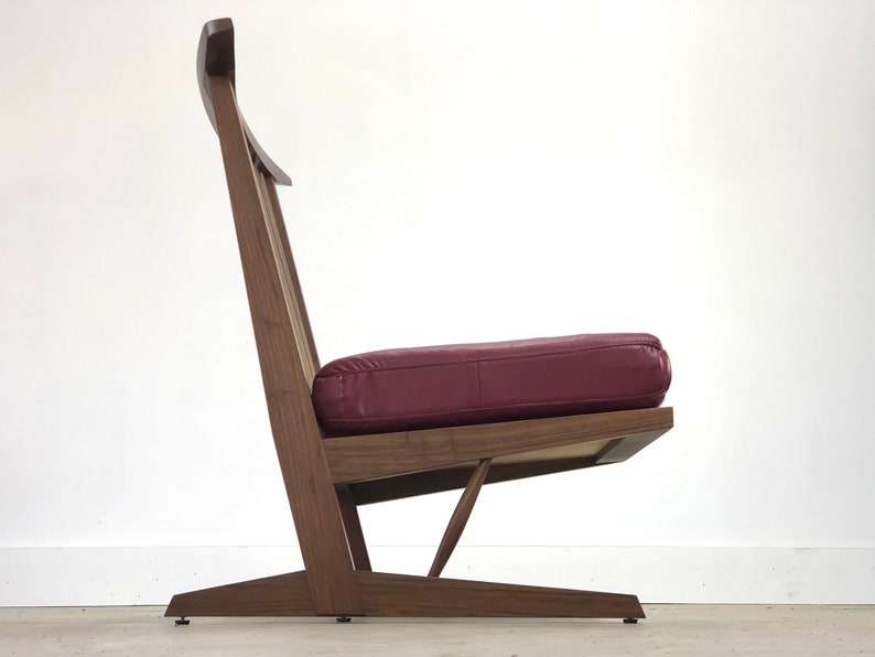 George Nakashima Inspired Conoid Lounge Chair , Mid Century Modern Accent Chair image 8
