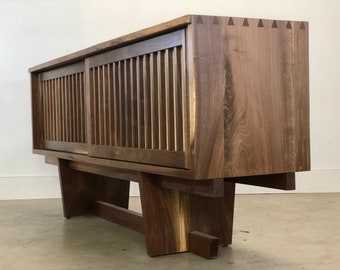 George Nakashima , Inspired  Credenza , Mid Century Modern Sideboard , Danish Modern Buffet , Mid Century Modern  Living Room Furniture