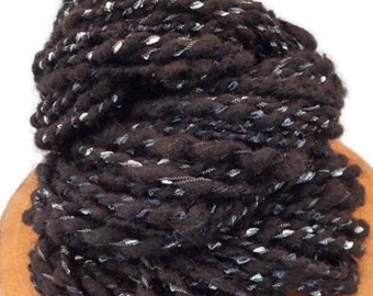 Handspun, Icelandic Sheep, Alpaca, Ribbon, Art Yarn, Doll Hair, Knitting, Crochet, Weaving, 4.9 oz, 48 yds, Free Ball Winding!