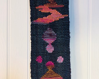 Abstract Wall Art, Invokes the Northern Lights, i call it Aurora Dream! Handwoven Tapestry, Inlay, Theo Moorman, Meditation Piece