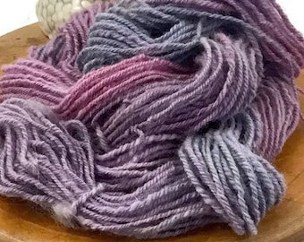 Handspun, Yarn, 100% Wool, Variegated, Purple, 3 ply, Bulky, Hand Spun, Doll  Hair, Knitting, Crochet, Weaving, Great Gift!