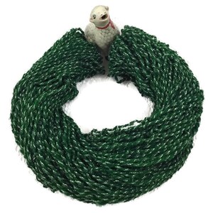 Hand Spun, Art Yarn, 3 ply, Glittery Metallic Thread & Green Wool, Handspun, Knitting, Crochet, Weaving Supply, o1 image 6