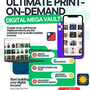 Digital Mega Vault | Ultimate Print-on-Demand Business Toolkit | Mock Ups | Instant Download