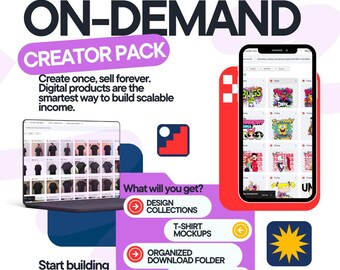 Print-on-Demand Creator Pack | T-Shirt Design Resources, Mockups & Commercial Use Assets | Instant Digital Download