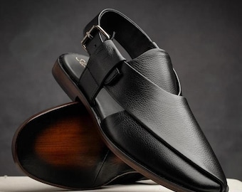 Peshawari Sandals Handmade Leather Pakistani Chappal for Men Traditional Footwear Custom Crafted