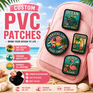Anpassade PVC-märken | 3D-gummilogotyp med kardborreband och ögla för ryggsäck, hatt och jacka