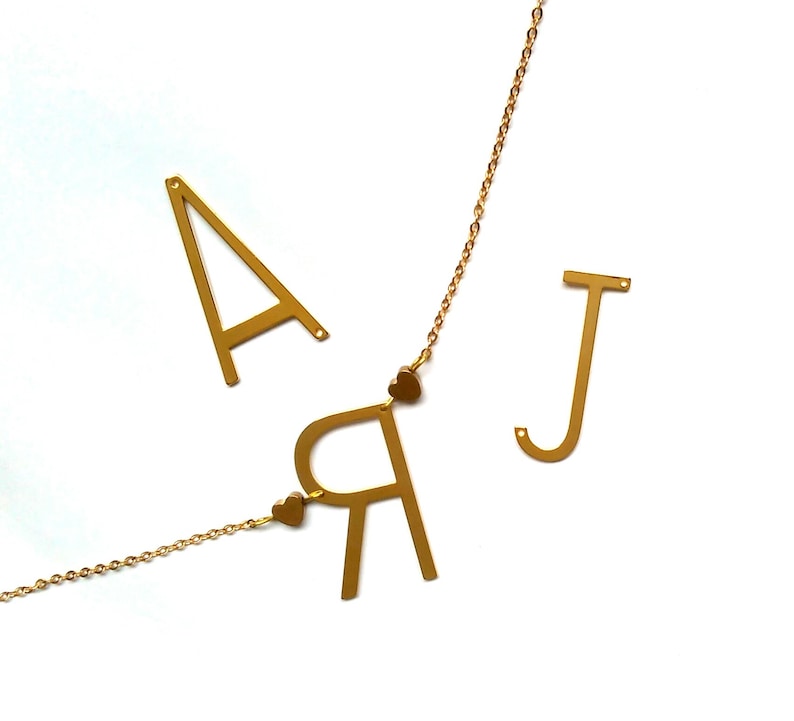 Initial Necklace Personalised Gold Choker Letter necklace Custom Name Monogram Gift