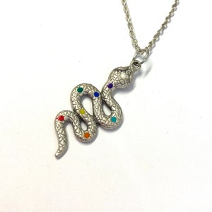 Snake Chakra Necklace Serpent Talisman Jewelry image 1