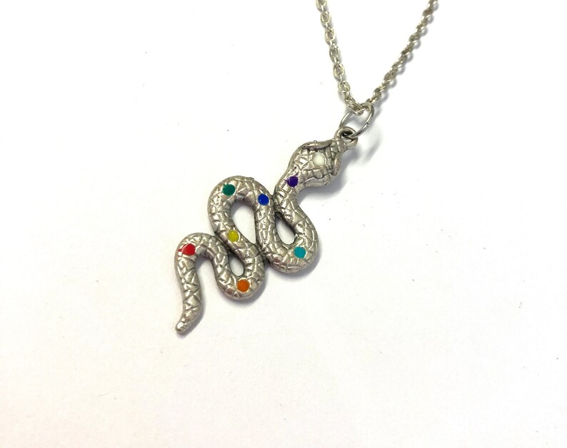 Snake Chakra Necklace Serpent Talisman Jewelry image 1