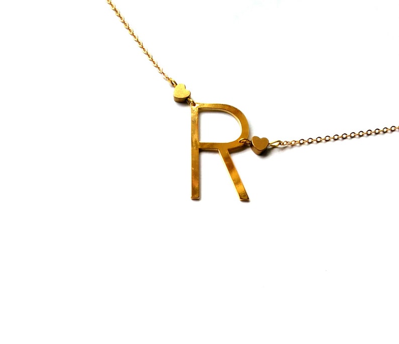 Initial Necklace Personalised Gold Choker Letter necklace Custom Name Monogram Gift