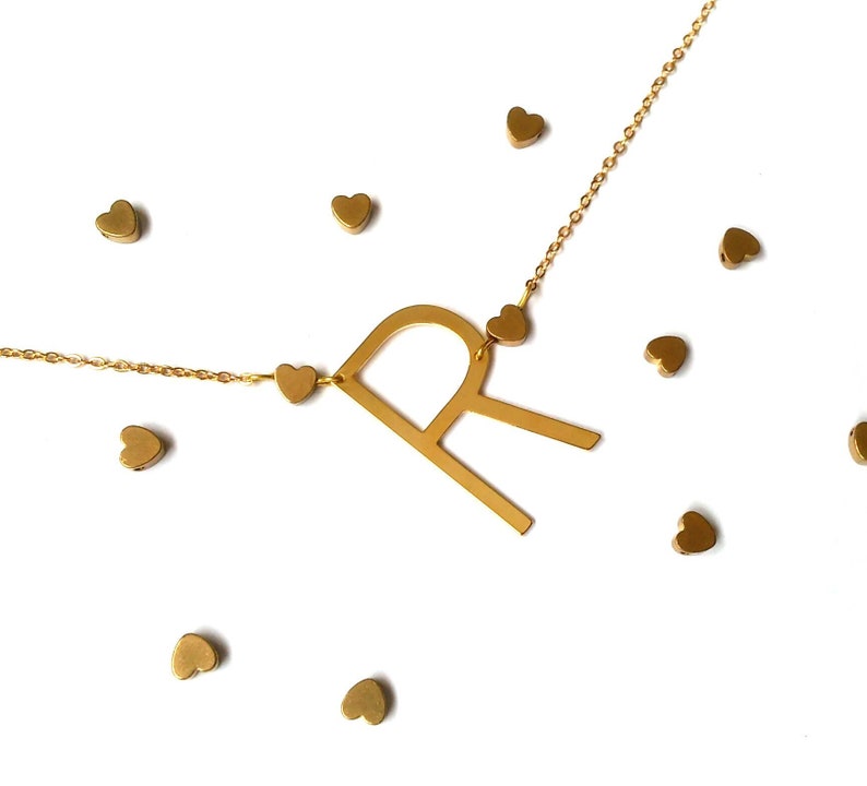 Initial Necklace Personalised Gold Choker Letter necklace Custom Name Monogram Gift