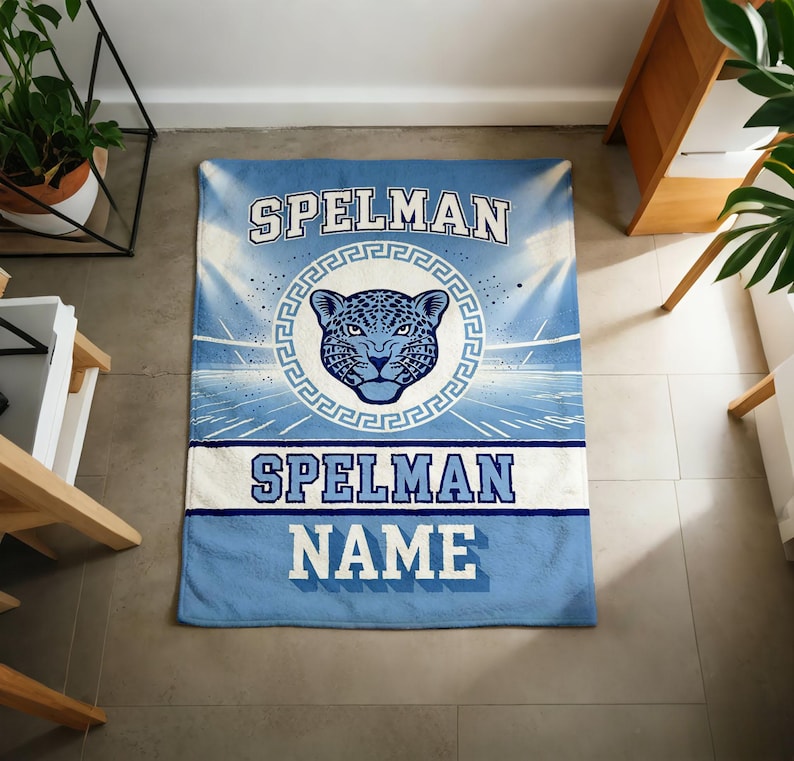 Custom Spelman College Football Blanket, Jaguar Mascot Flannel Throw ...