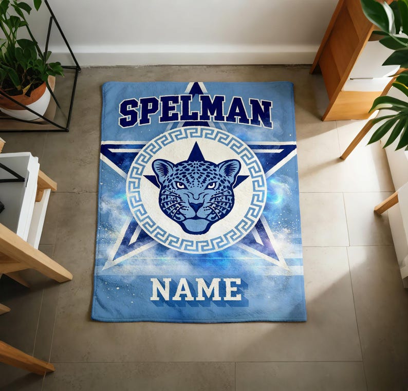 Custom Spelman College Football Blanket, Jaguar Mascot Flannel Throw ...