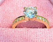Round Diamond Ring, 14K Gold Lab Created Diamonds, Round Cut VS1 Clarity D Color Grade, Beautiful Engagement Ring For Her