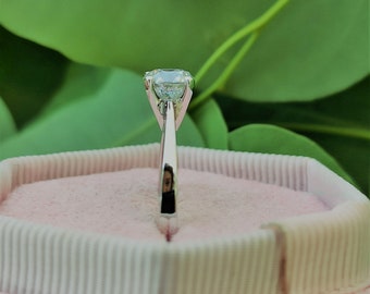 0.51 Carat Diamond Ring, Real 14k Gold Engagement Ring, Lab Created Diamond Round Cut D/VS2, Prong Setting, Ring for Women