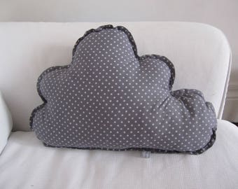 Coussin nuage gris à petites étoiles blanches