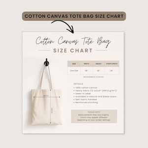 Tote Bag Size Guide | Cotton Canvas Tote Sizing Chart | Liberty Bags OAD113 POD | Measurement Reference