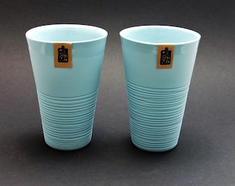 Taza de porcelana rasgada verde menta, Thupler grande, taza XL, taza grande, cerámica contemporánea, taza moderna, taza de porcelana verde menta, taza de cerámica